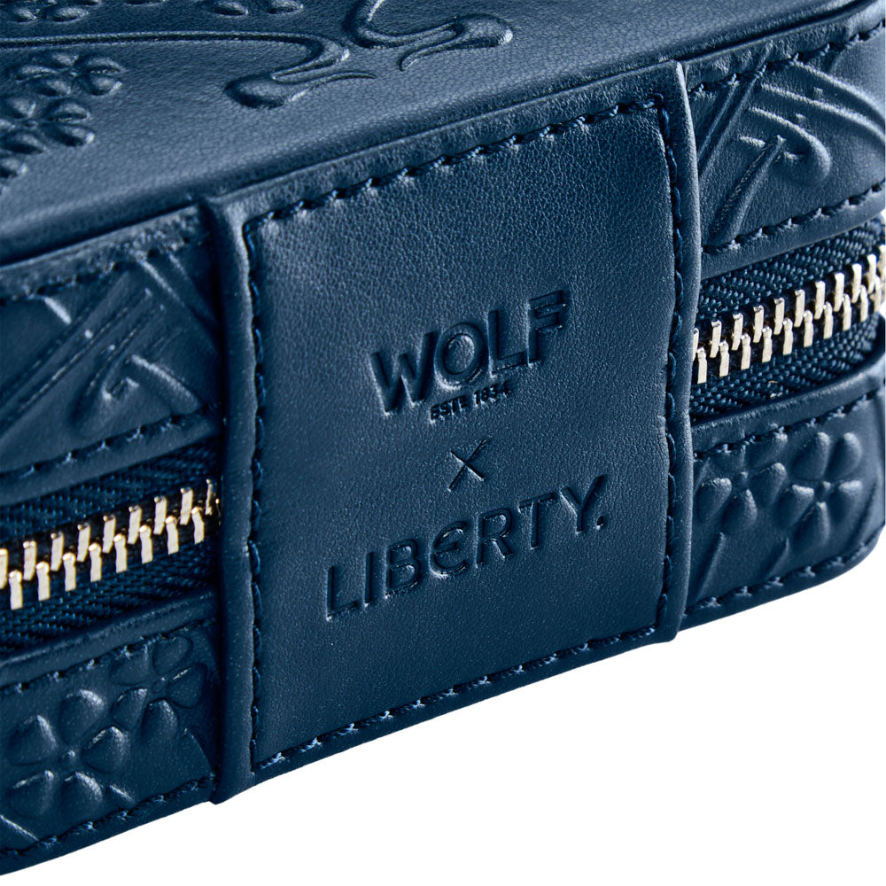 WOLF x LIBERTY All Over Ianthe Small Travel Jewelry Case - Navy