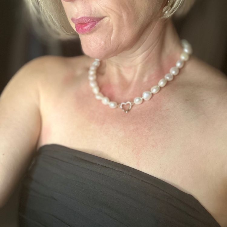 Pearl Choker with 18ct Gold Heart