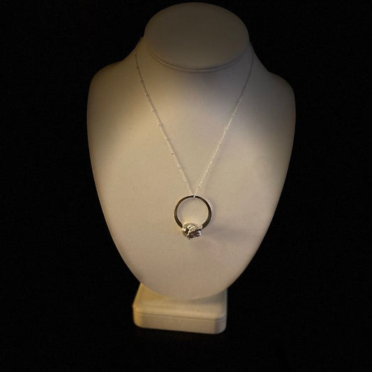 Water cast silver pendant on beautiful 24" satellite chain.