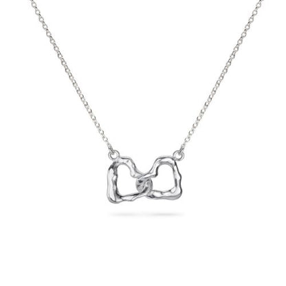 Infinity Interlocking Heart Necklace in Silver