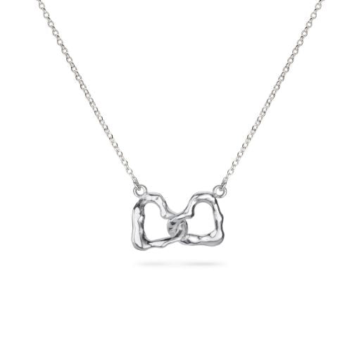 Silver Infinity Molten Heart Necklace