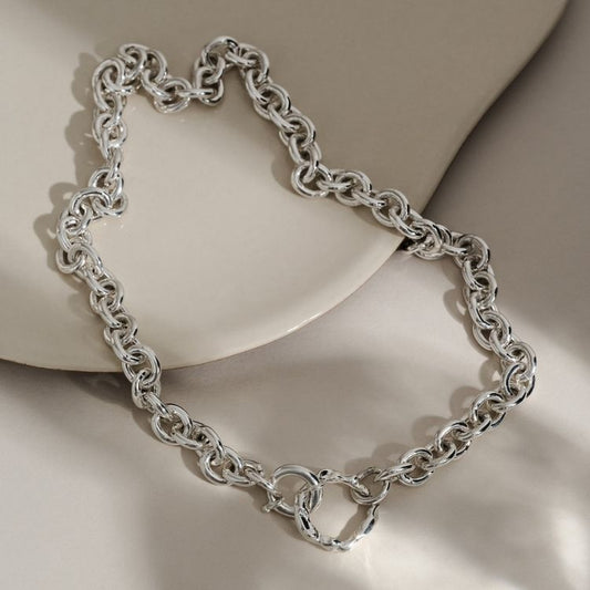 Molten halo chunky choker in silver