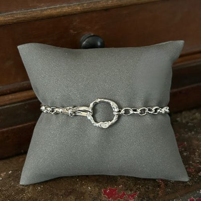 Lulu & Boo small silver halo and vintage chain bracelet - small