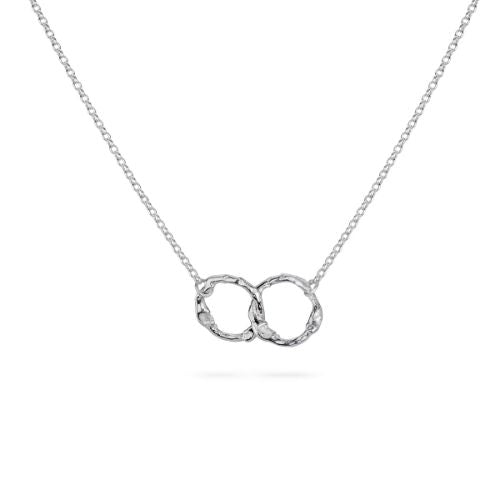 Infinity Molten Halo Necklace – Interlocking Silver Lulu and Boo molten halo's
