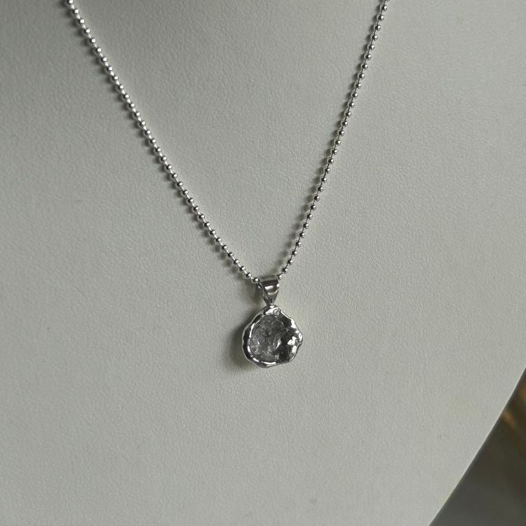 Water cast silver necklace