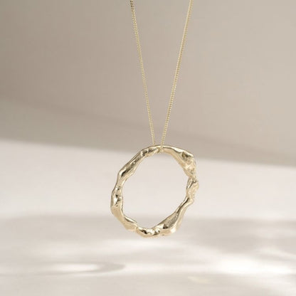 Inflammatory breast cancer - Large molten halo necklace in sterling silver or 9ct gold