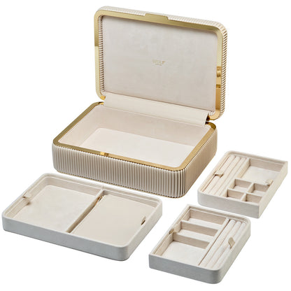 Wolf Bella Luxury Jewellery Box in Bone for sale at Lulu and Boo Jewellery.