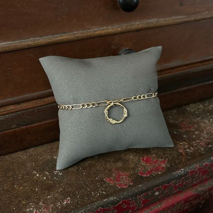 Dainty 9ct gold vintage bracelet with integrated Lulu and Boo Halo - Medium