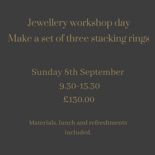 Make your own silver stacking rings - Beginners class Sunday 8th September