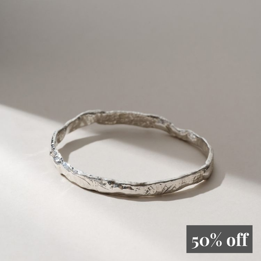 Harlequin x Luna Sapphire Silver Bangle