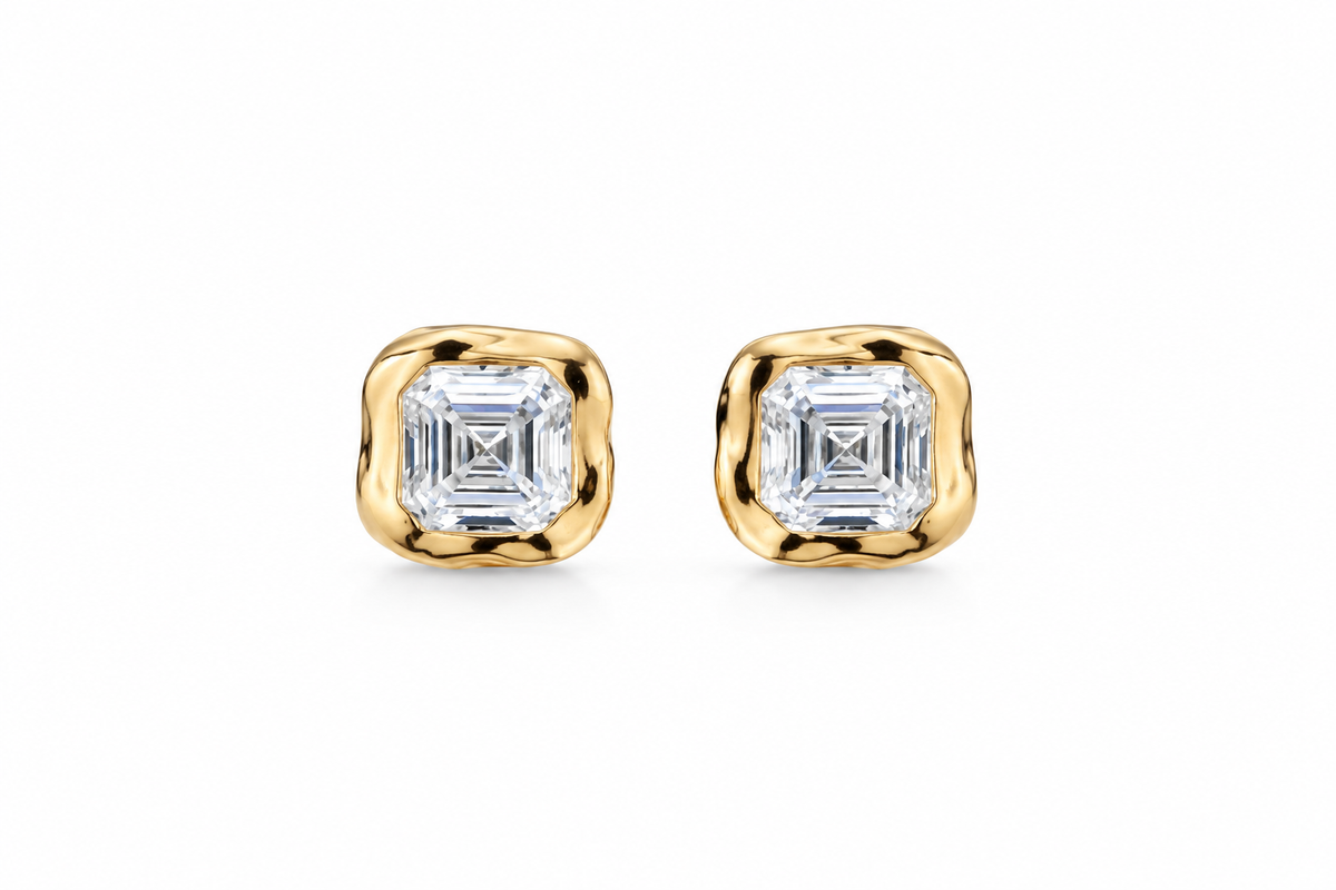 18ct Gold Solitaire Diamond Studs from Lulu and Boo.