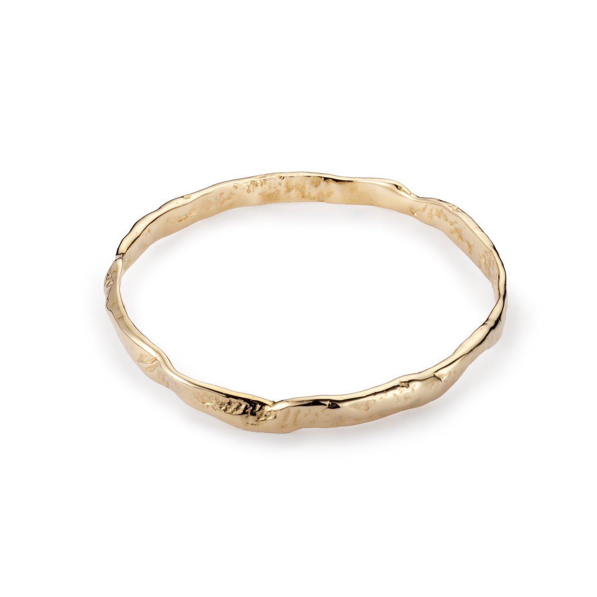 Luna Textured 9ct Gold Bangle