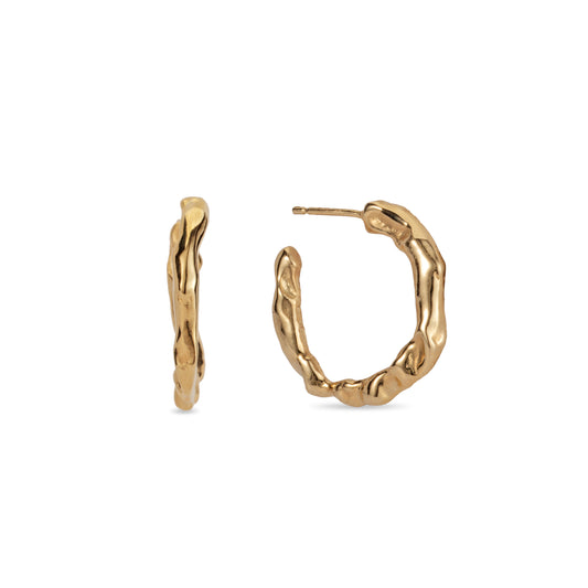 Molten 9ct Gold Hoop Earrings