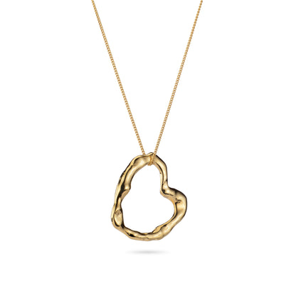 Molten 9ct Gold Heart Necklace - Large