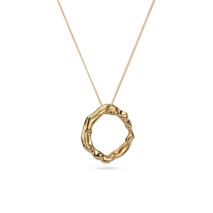 9ct Gold Halo Pendant - Medium