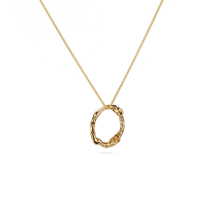 9ct Gold Halo Pendant - Small