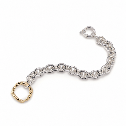 Molten Halo Chunky Silver and Gold Bracelet