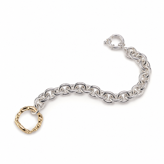 Molten Halo Chunky Silver and Gold Bracelet