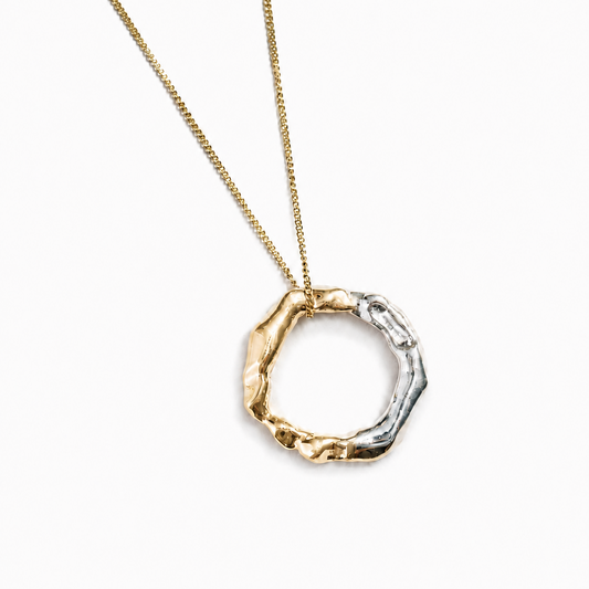Medium Fusion Silver and 9ct Gold Pendant