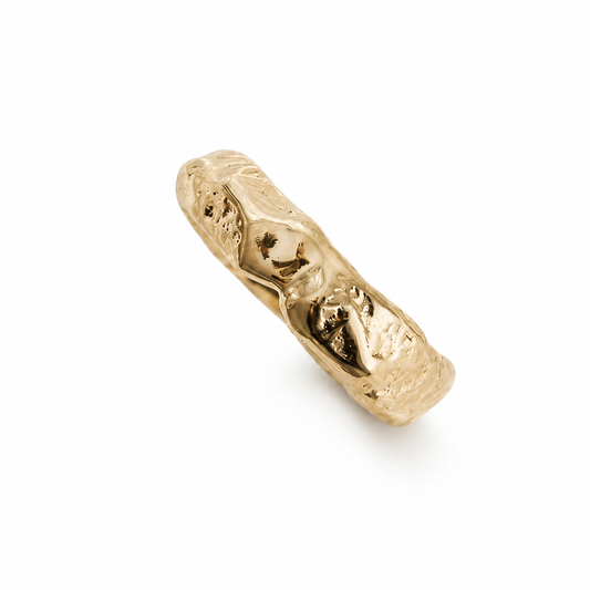 Luna Textured 9ct Gold Ring