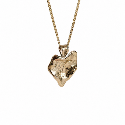 9ct Gold Water Cast Heart Pendant