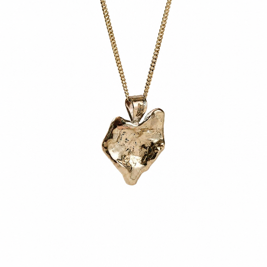 9ct Gold Water Cast Heart Pendant