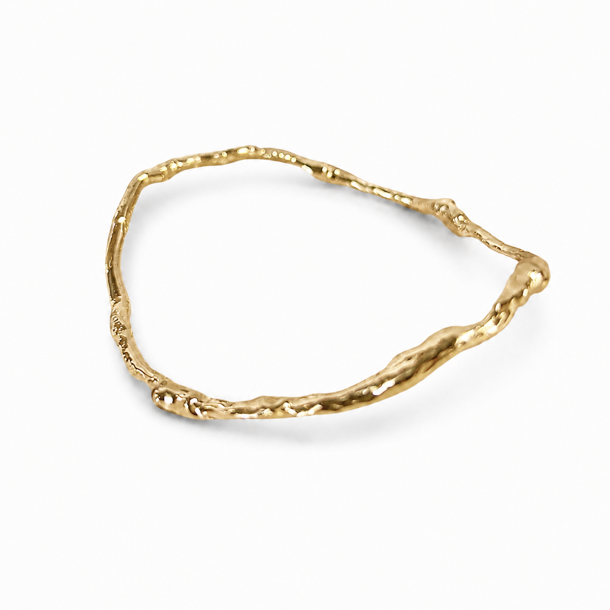 Molten Wave 9ct Gold Bangle