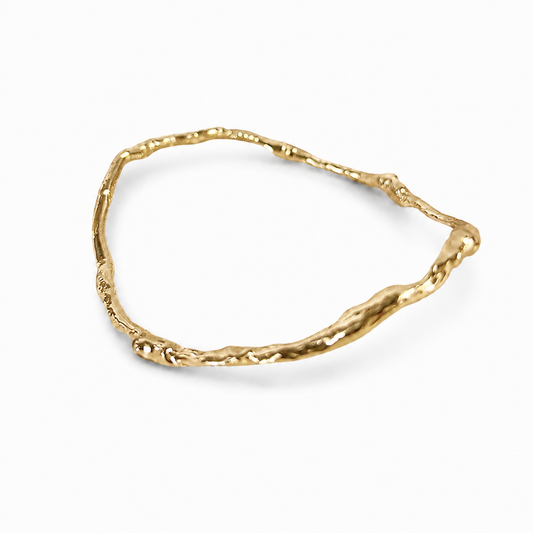 Molten Wave 9ct Gold Bangle