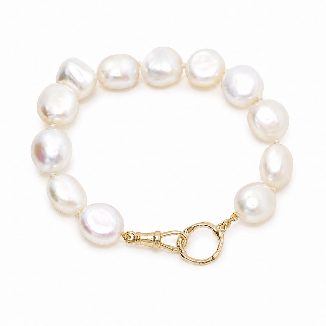 Pearl and 9ct Gold Halo Bracelet