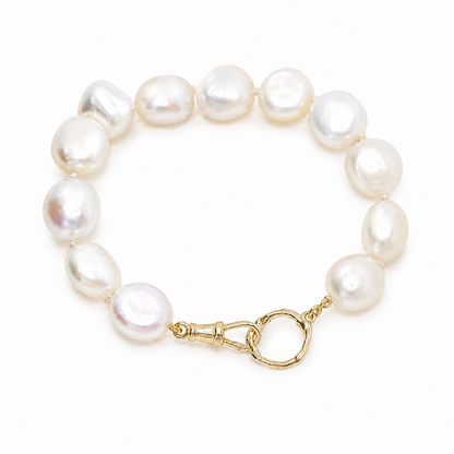 Pearl and 9ct Gold Halo Bracelet