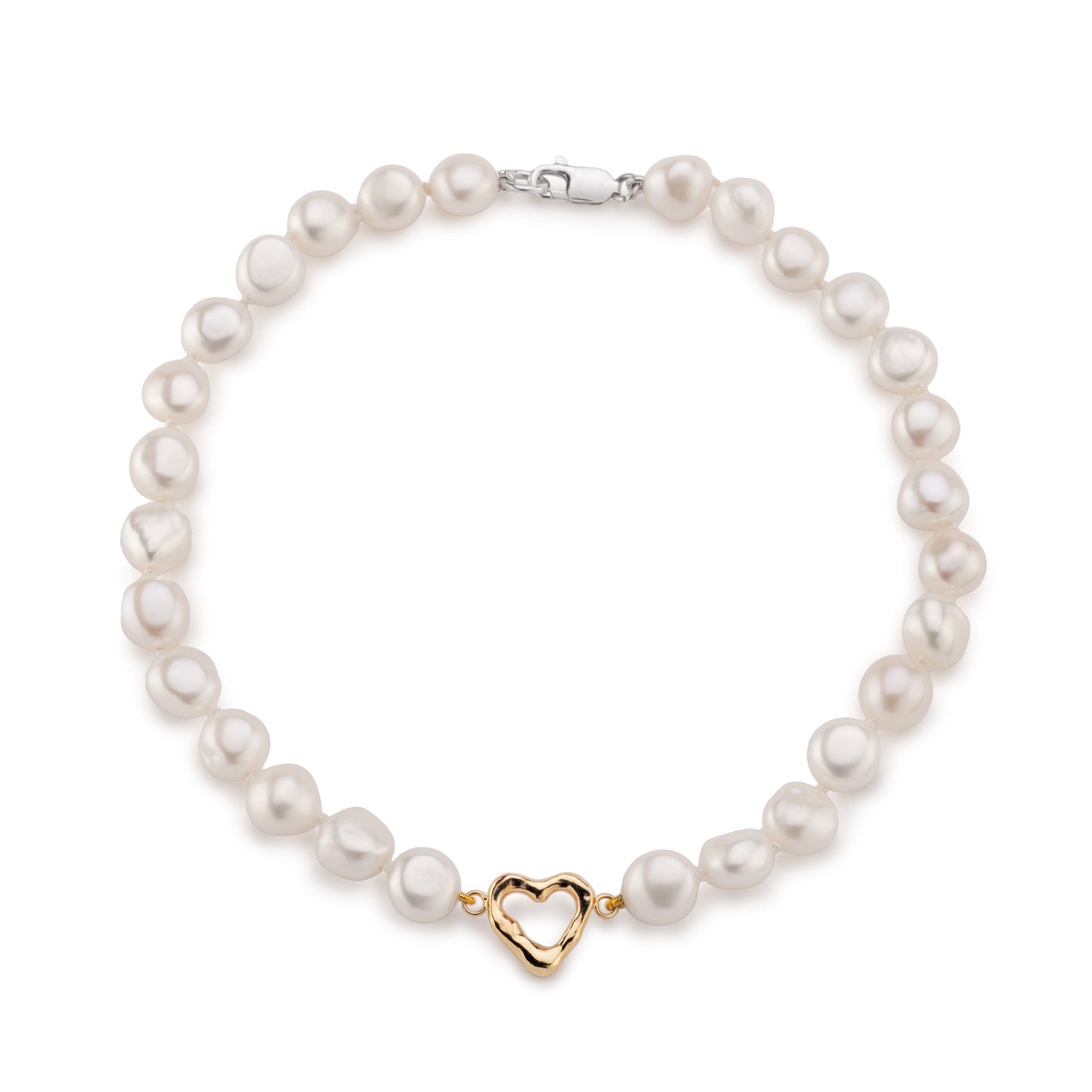 Pearl Choker with 18ct Gold Heart