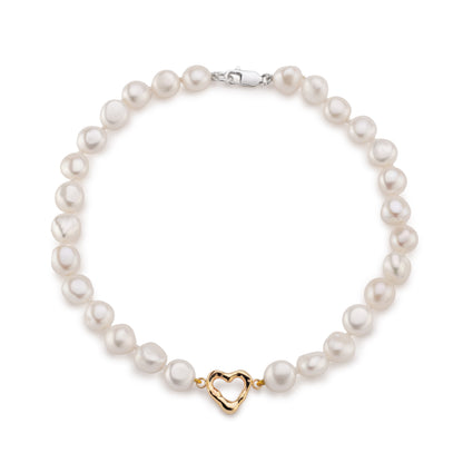 Pearl Choker with 18ct Gold Heart