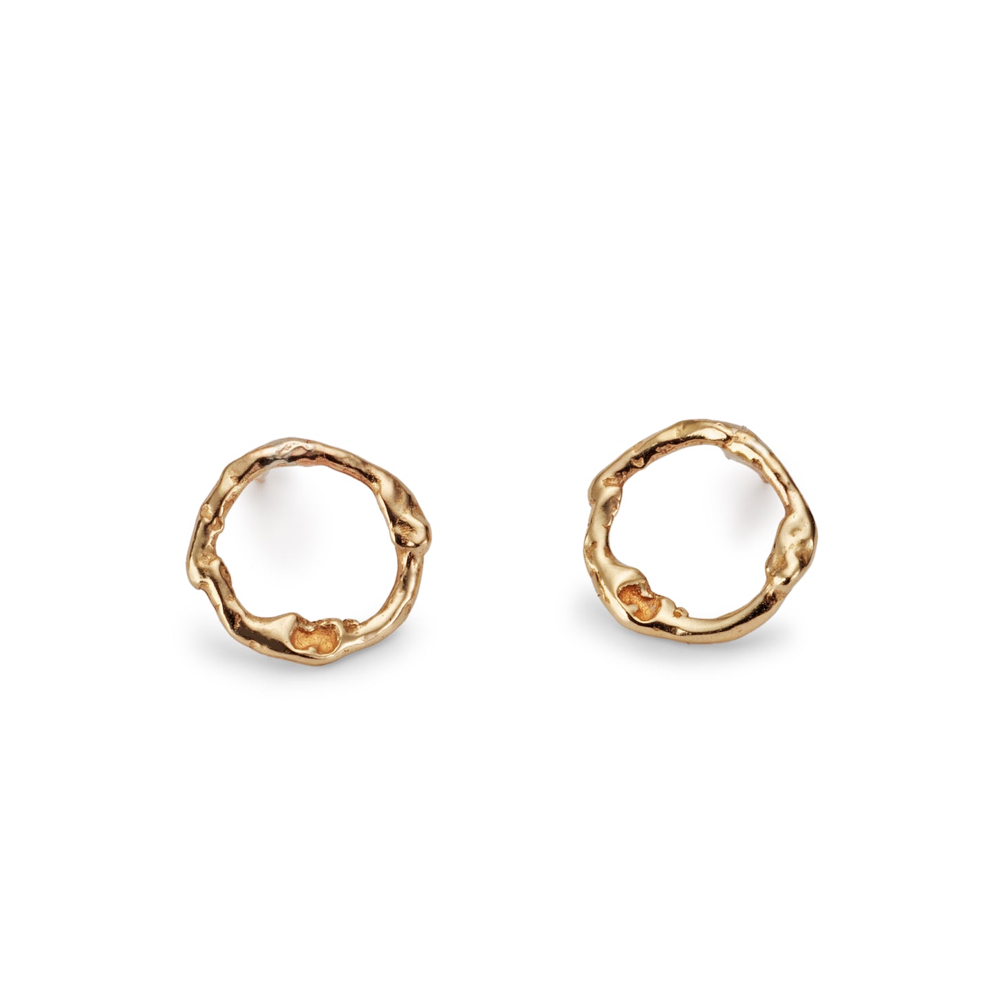 Molten 9ct Gold Halo Earrings