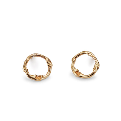 Molten 9ct Gold Halo Earrings