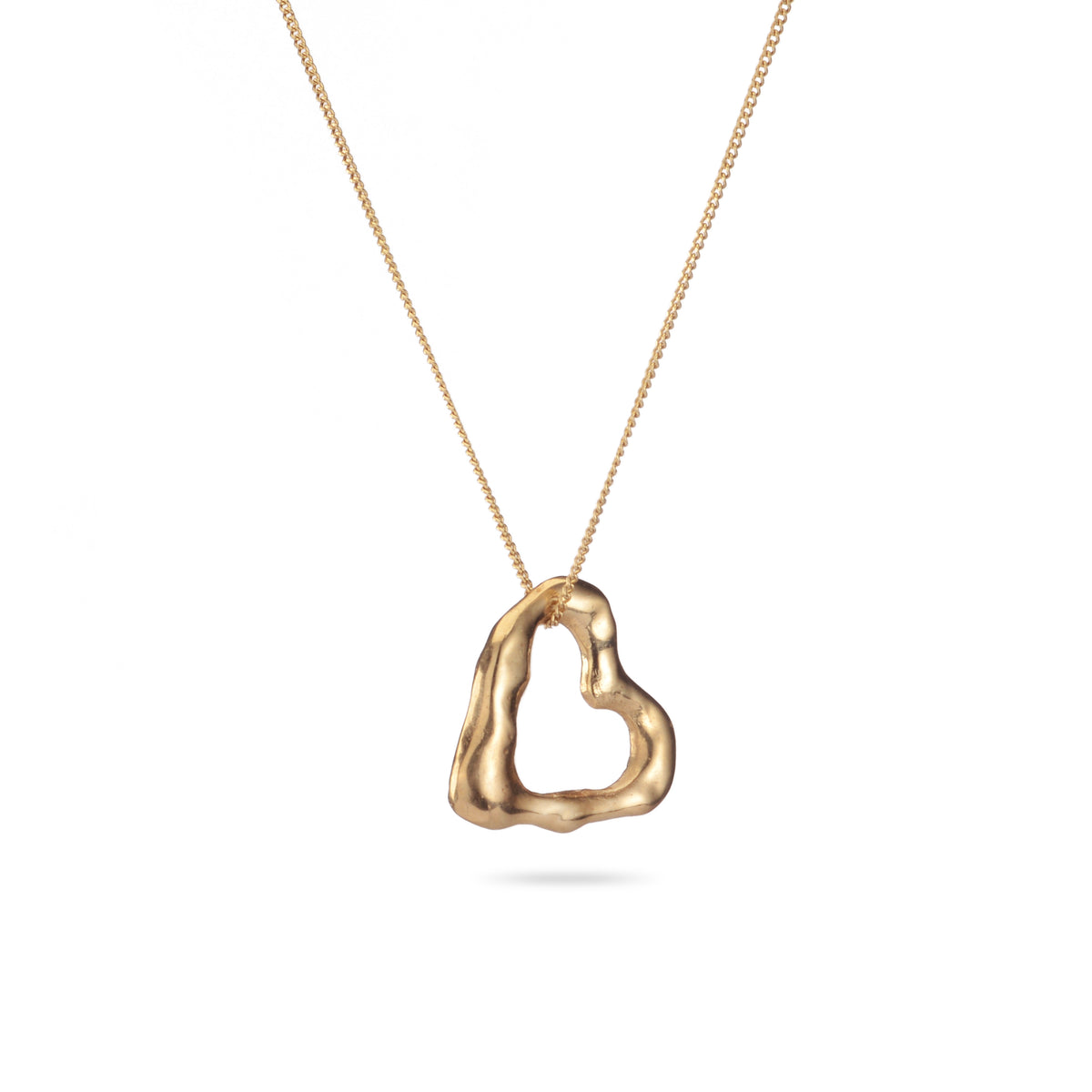 Molten 9ct Small Gold Heart Necklace