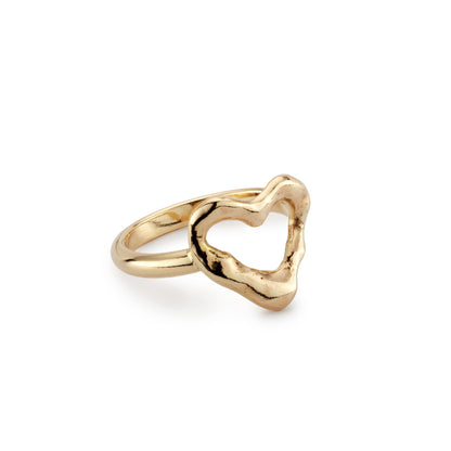 Molten 9ct Gold Heart Ring
