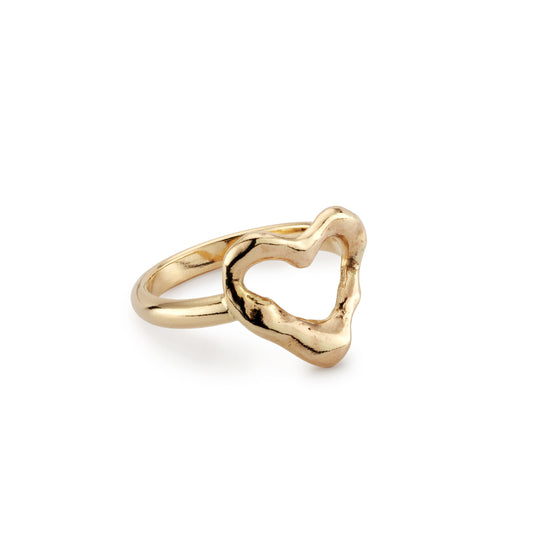 Molten 9ct Gold Heart Ring