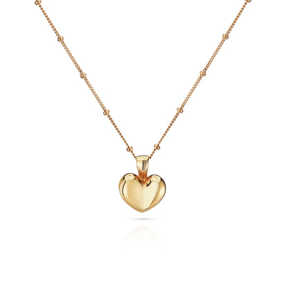 9ct Gold Puffy Heart Necklace