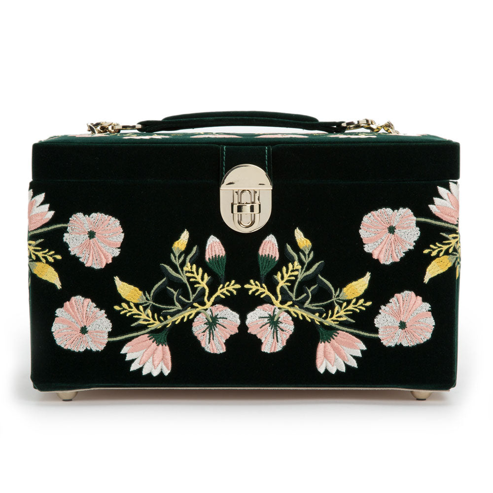 WOLF Zoe Medium Jewelry Box - Forest Green