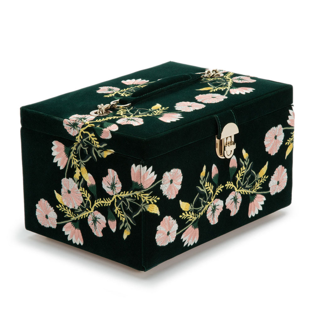 WOLF Zoe Medium Jewelry Box - Forest Green