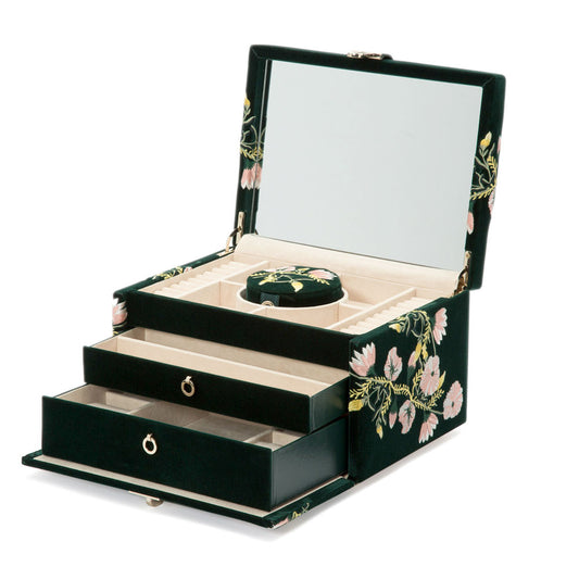 WOLF Zoe Medium Jewelry Box - Forest Green