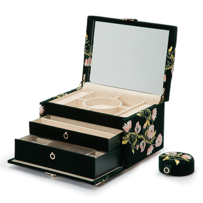 WOLF Zoe Medium Jewelry Box - Forest Green