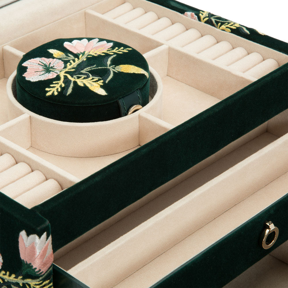 WOLF Zoe Medium Jewelry Box - Forest Green