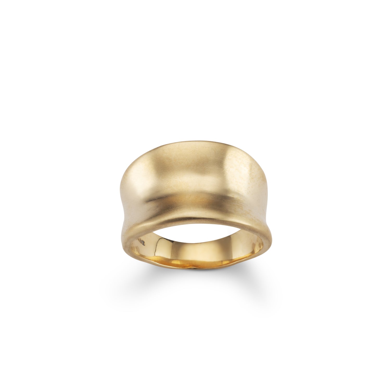 Brushed 9ct Gold Saddle Ring