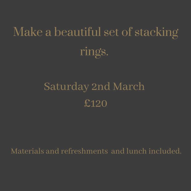 Make your own silver stacking rings - Beginners class Saturday 2nd March
