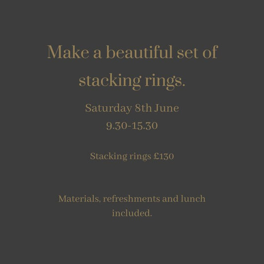 Make your own silver stacking rings - Beginners class Saturday 8th June