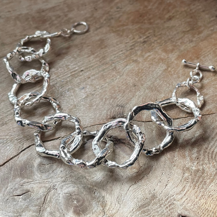 Full Halo bracelet in silver and 9ct gold