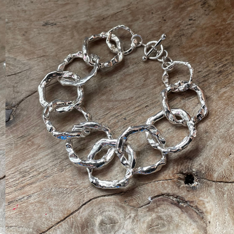 Full Halo bracelet in silver and 9ct gold
