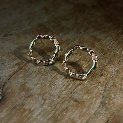 9ct gold medium Halo stud earrings