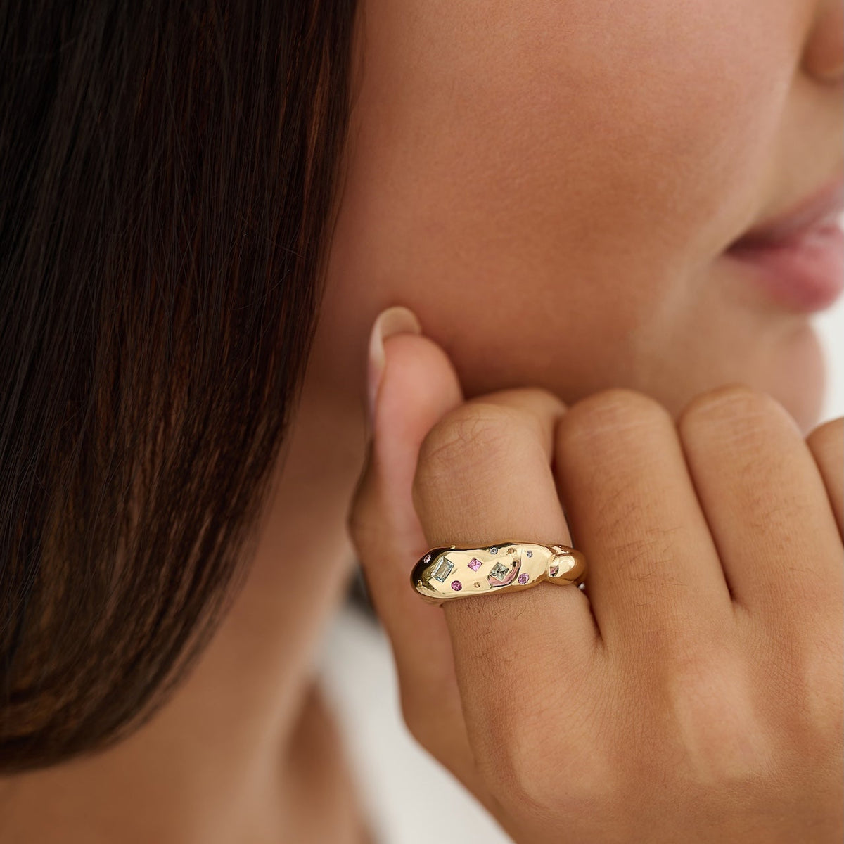 Chunky Tutti Frutti 18 Carat Gold Ring